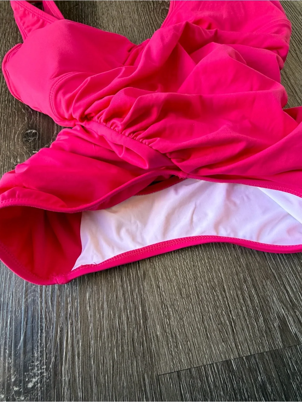 Ralph Lauren Hot Pink V-Neck One-Piece Swimsuit